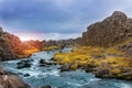 River Oxara near the Oxarafoss waterfall Royalty Free Stock Photo