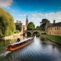 river in Oxford, AI generated Royalty Free Stock Photo