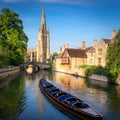river in Oxford, AI generated Royalty Free Stock Photo
