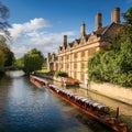 river in Oxford, AI generated Royalty Free Stock Photo
