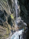 The river in Partnach Gorge of mountains in Bavaria, Germany Royalty Free Stock Photo