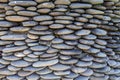 River pebble gravel round stone wall