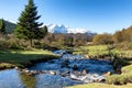 River with Pic du Midi de Bigorre in the french Pyrenees Royalty Free Stock Photo