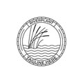 river plant cattail icon logo vector symbol illustration design, nature plant in square logo design Royalty Free Stock Photo