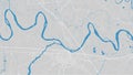 River Po map, Piacenza city, Italy. Watercourse, water flow, blue on grey background road map. Vector illustration