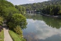 The river Po in Turin, Italy, seen from the Valentino park