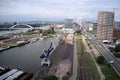 River port Bratislava in cloudy wheather Royalty Free Stock Photo