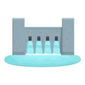 River power station icon cartoon vector. Hydro plant