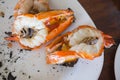 River prawn grilled, selective focus Royalty Free Stock Photo