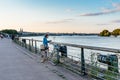 River promenade in Bordeaux a summer day