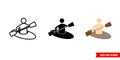 River rafting icon of 3 types. Isolated vector sign symbol. Royalty Free Stock Photo