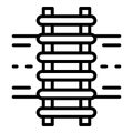 River rail road icon outline vector. Railway train Royalty Free Stock Photo
