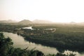 River in Rain Forest and mountain  Magrove forest Thailand - arial landscpae view travel vacation  season Royalty Free Stock Photo