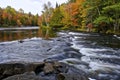 The river rapid in a public park with autumn leaf colour Royalty Free Stock Photo