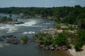 River rapids in motion with woods and green around it