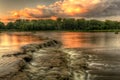 River Rapids Sunset Royalty Free Stock Photo