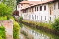 Naviglio river through Gorgonzola city Royalty Free Stock Photo