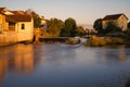 River Regen in Cham, a town in the Upper Palatinate, Bavaria, Germany. Golden hour