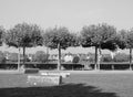 River Rhein view in Duesseldorf, black and white Royalty Free Stock Photo