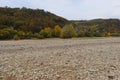 River rhine - dry river bed in autumn 2019