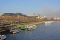 River rhine with the headquarters of the European Aviation Safety Agency, Cologne