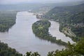 River Rhine near Bonn, View from the Mountain Drachenfels, North Rhine - Westphalia Royalty Free Stock Photo