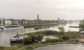 The river Rhine seen from a bridge in the Dutch city Arnhem