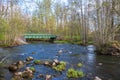 River with a road bridge in the spring Royalty Free Stock Photo