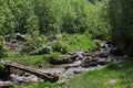 River, rocks and spring in Cerna Mountains, Romania Royalty Free Stock Photo