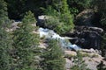 River in Rocky Mountain Landscape in the Bighorn Mountains, Wyoming Royalty Free Stock Photo