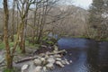 River Rothay at White Moss Walks, scenic forest recreational area in Lake District National Park in South Lakeland England, UK Royalty Free Stock Photo