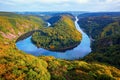 River Saar loop in Mettlach, Saarland, Germany Royalty Free Stock Photo