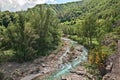 The river Santerno in Firenzuola, province of Florence, Tuscany Royalty Free Stock Photo