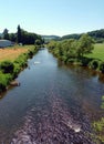 River Sauer Erpeldange in the Ardennes of Luxembourg Royalty Free Stock Photo