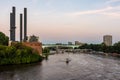 River Scene on the Mississippi River in Mineapolis, Minnesota