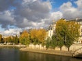 The river Seine in autumn, Paris Royalty Free Stock Photo