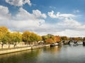 The river Seine in autumn, Paris Royalty Free Stock Photo