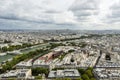 Aerial view over river Seine and buildings in Paris Royalty Free Stock Photo