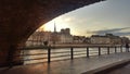 The river seine in the evening, Paris, France