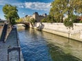 River Seine Paris France in autumn or fall view landscape Royalty Free Stock Photo