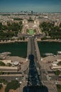 River Seine and Trocadero building seen from the Eiffel Tower in Paris Royalty Free Stock Photo