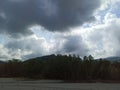 River Setta in Monzuno Bologna Appennino and its landscape with clouds and trees