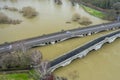 River Severn in Flood at Atcham in Shropshire