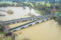 River Severn in Flood at Atcham in Shropshire