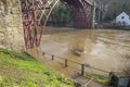 River Severn Flooding in Ironbridge UK Royalty Free Stock Photo