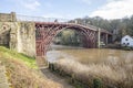 River Severn Flooding in Ironbridge UK Royalty Free Stock Photo