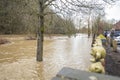 River Severn Flooding in Ironbridge UK Royalty Free Stock Photo