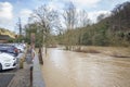 River Severn Flooding in Ironbridge UK Royalty Free Stock Photo