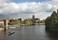 River Severn from Worcester bridge Worcestershire UK Royalty Free Stock Photo