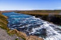 River, shore and waterfall Gullfoss in Iceland 11.06,2017